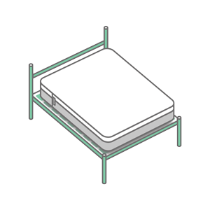 Mattress on slatted base